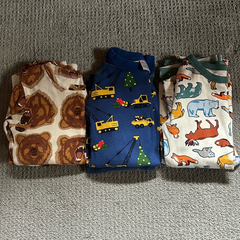 Boys Cozy Pajamas Size 8 Bundle